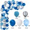 16ft Blue White and Silver Balloon Garland Arch Kit with 117 Balloons - Easy Assembly Party Decor for Birthdays, Weddings, Baby Showers- Includes Arch Strip & Dot Glue